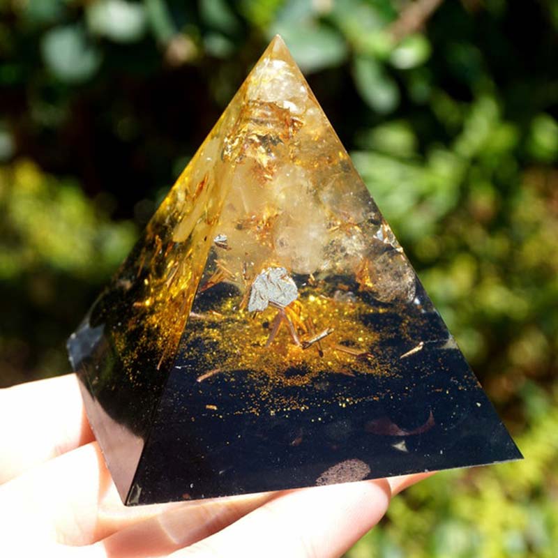 (Clearance 30% OFF / CODE: OFF30) - Olivenorma Citrine Obsidian Tree Of Life Orgone Pyramid