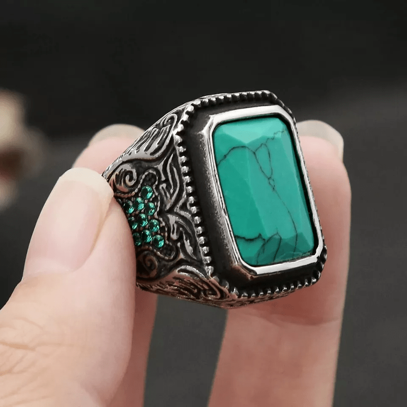 Olivenorma Vintage Turquoise Eagle Indian Ring