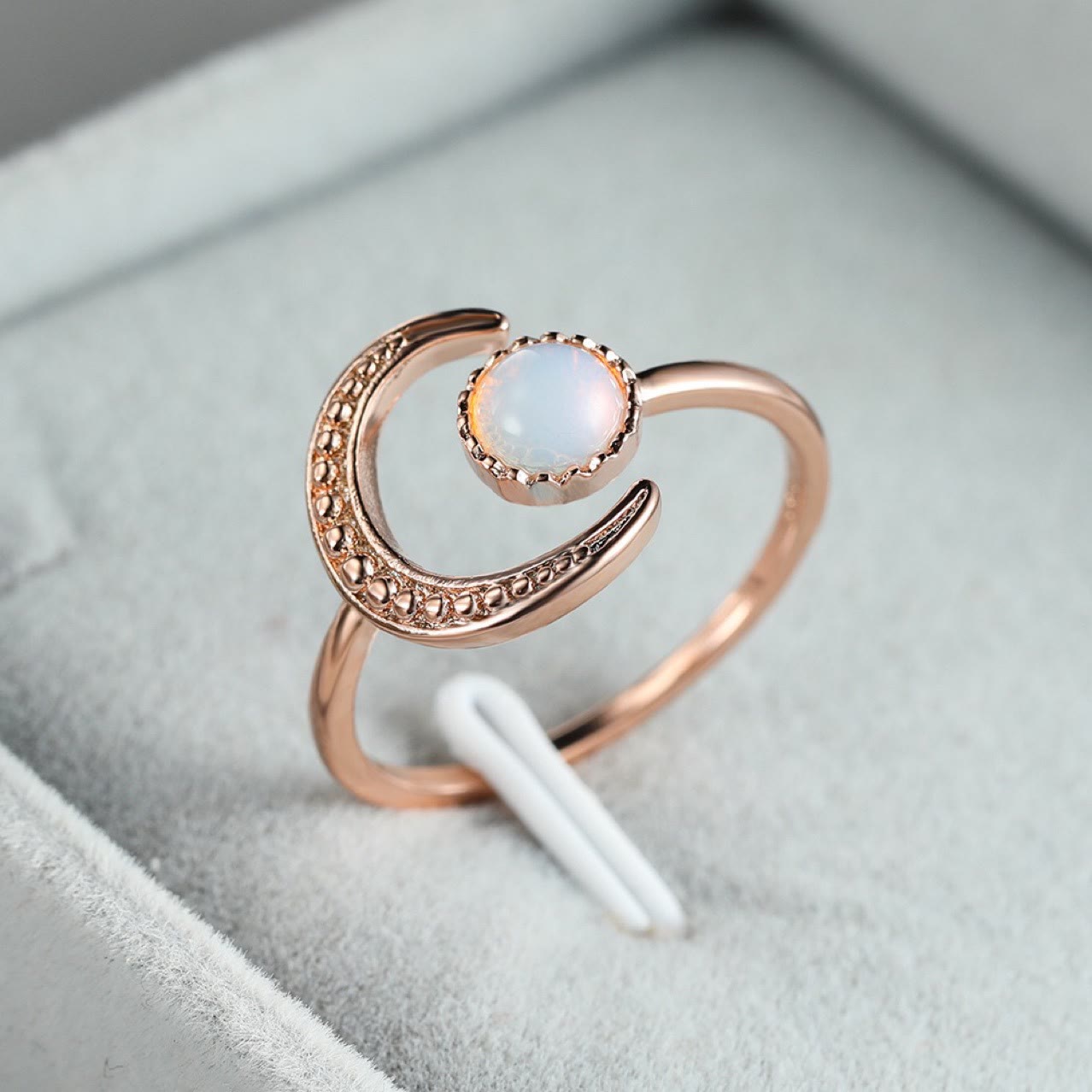 Olivenorma Moon Sun Accessory Moonstone Open Ring