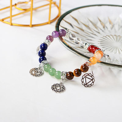 Natural Gemstone Seven Chakra Yoga Bracelet