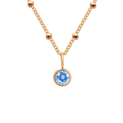 Olivenorma 8mm Round Birthstone Pendant Necklace