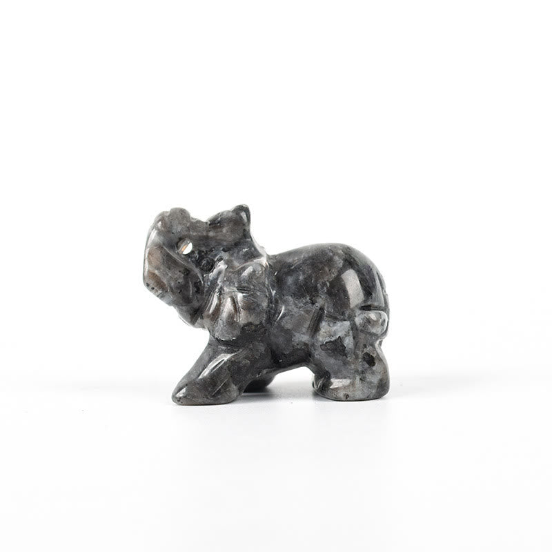 Olivenorma 1.5/2 Inches Carved Elephant Figurine Gemstone Decoration