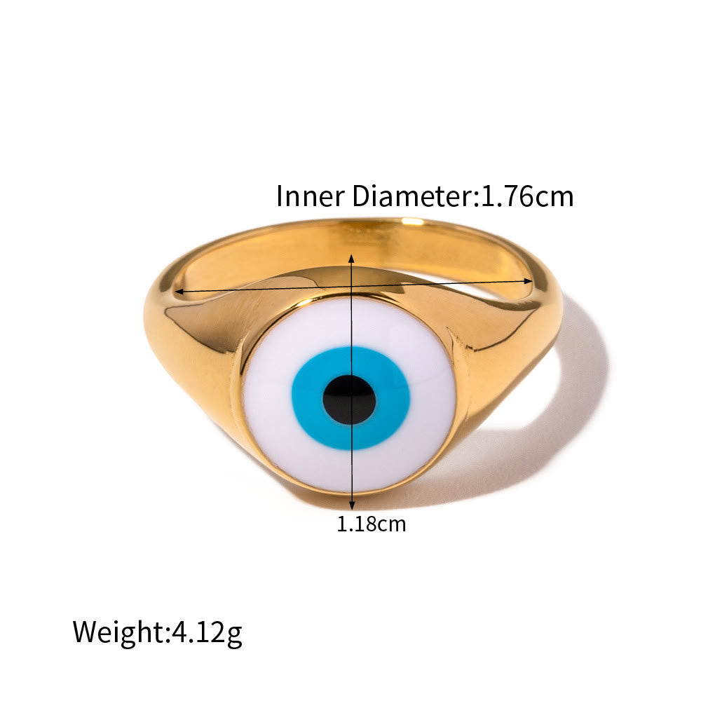 Olivenorma Various Evil Eye Glue Gold Adjustable Open Rings