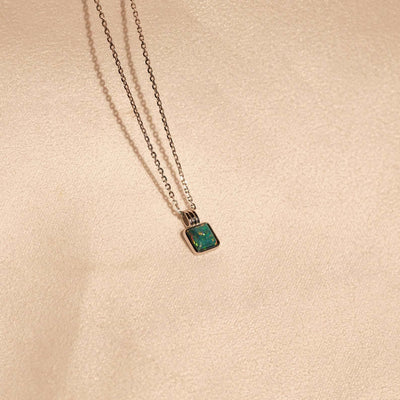 Olivenorma Colorful Opal Love Square Pendant 18k Gold Necklace - image 16