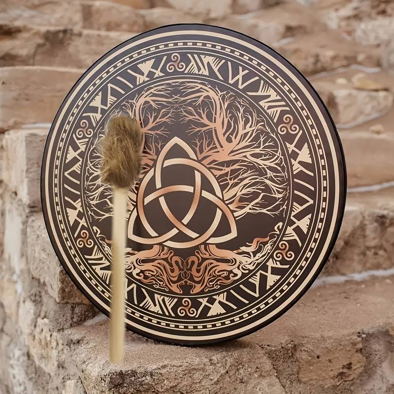 Olivenorma Handmade Shamanic Celtic Trinity Knot Drum