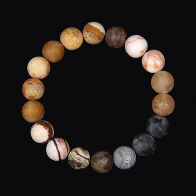 Olivenorma Frosted Natural 10mm Beads Planet Bracelet