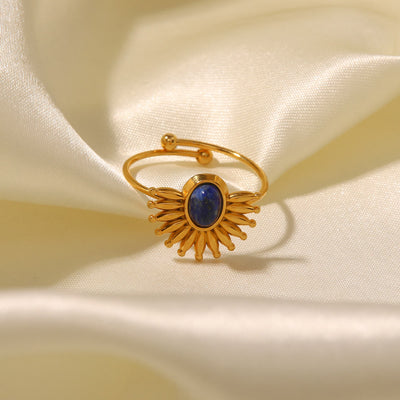 Olivenorma Lapis Lazuli 18k Gold Plated Stainless Steel Ring