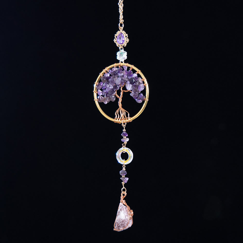 Olivenorma Lepidolite Amethyst Natural Gemstone Hanging Ornament