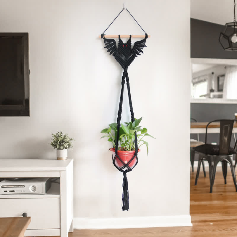 Olivenorma Halloween Weave Macrame Gothic Bat Wall Decor