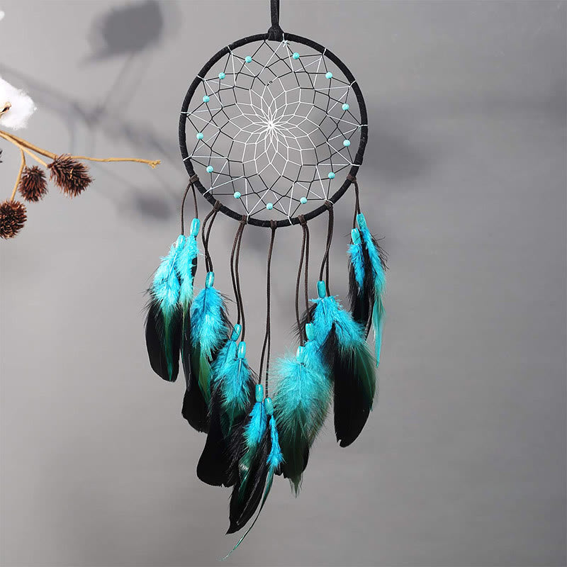 Olivenorma "Peace Lotus" - Turquoise Feather Dream Catcher