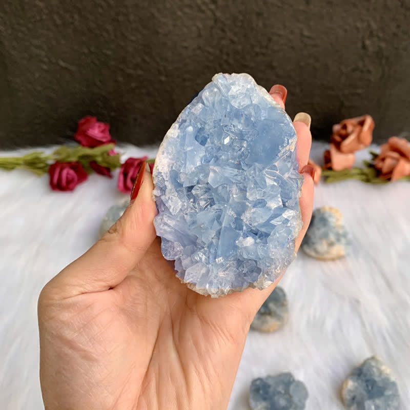 Olivenorma Natural Kyanite Geode Healing Gemstone Decoration