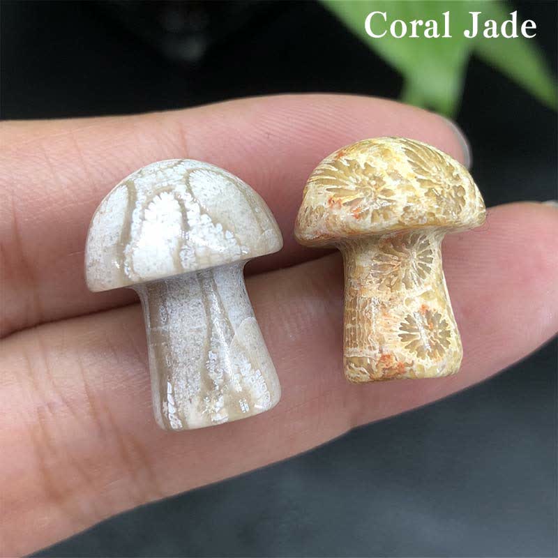 Olivenorma Natural Crystal Mini Mushroom Decoration