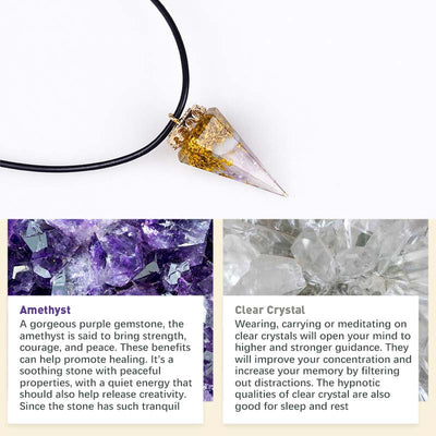 Olivenorma Natural Crystal Healing Necklace