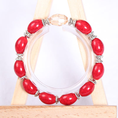 Olivenorma Elephant Wings Heart Pendant Beaded Bracelet Set