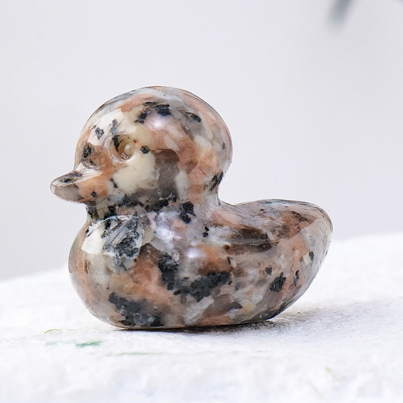 Olivenorma 1.2Inch Quartz Crystal Duck Carving Gemstone Decoration