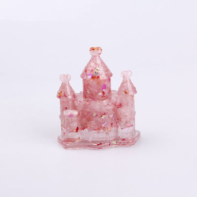 Olivenorma Natural Crystal Epoxy Castle Gemstone Decoration