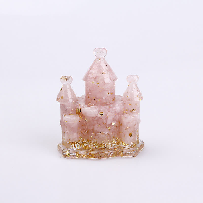 Olivenorma Natural Crystal Epoxy Castle Gemstone Decoration