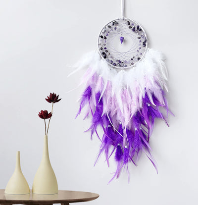 Olivenorma Amethyst Gravel Pendulum Pendant Purple Dream Catcher