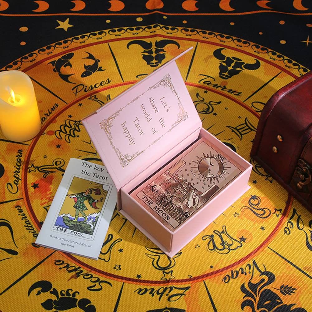 Olivenorma Bronzing Pink Gold Foil Tarot Deck Cards