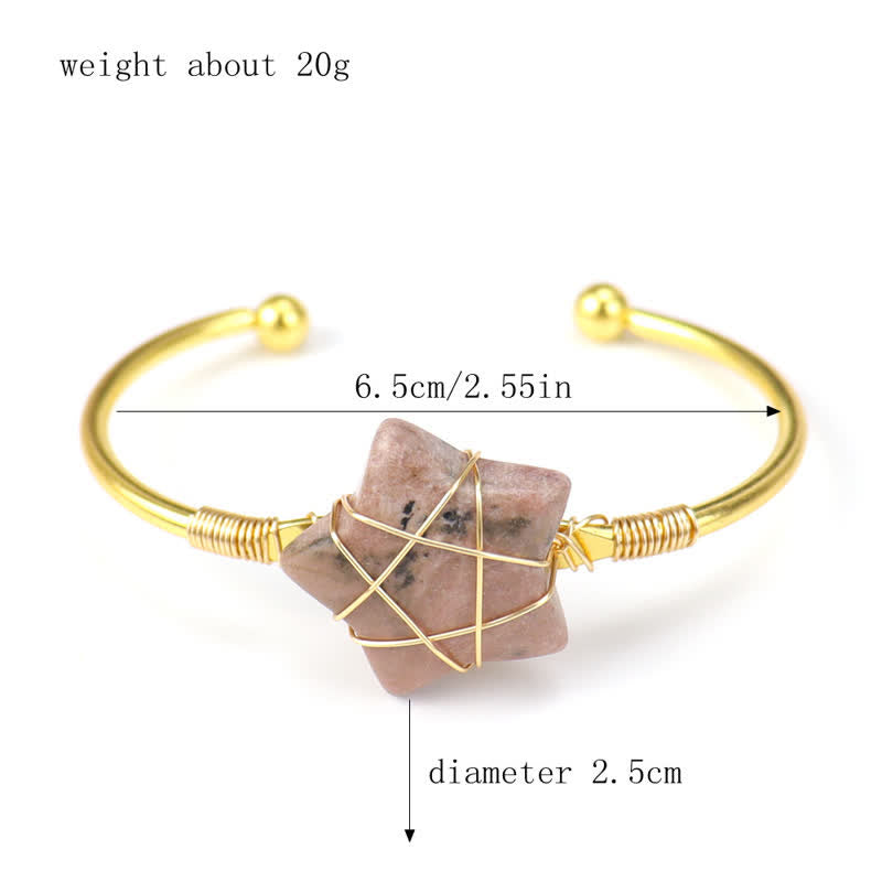 Olivenorma Gold Wire Wrapped Star Shape Gemstone Bracelet