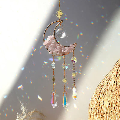 Olivenorma Moon Crystal Hourglass Wind Chime Suncatcher