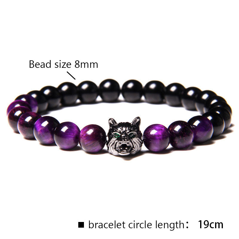 Olivenorma Purple Tiger Eye Wolf Bracelet