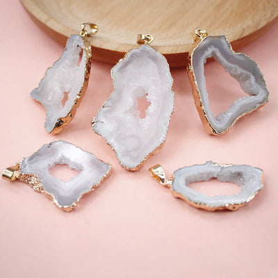 Olivenorma Irregular Raw Crystal Slice Necklace