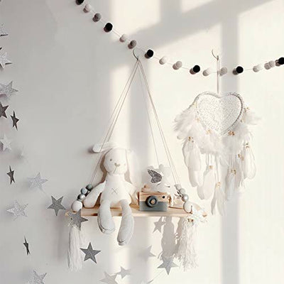 Olivenorma Braided Heart Shape White Feather Dream Catcher