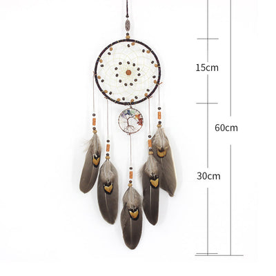 Olivenorma Chakra Crystal Tree Of Life Feather Dream Catcher