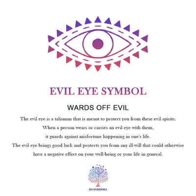 Olivenorma Oil Drop Evil Eye Pendant Stainless Steel Necklace