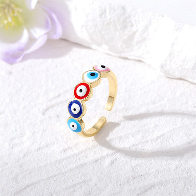 Olivenorma Epoxy Resin Evil Eye Adjustable Ring