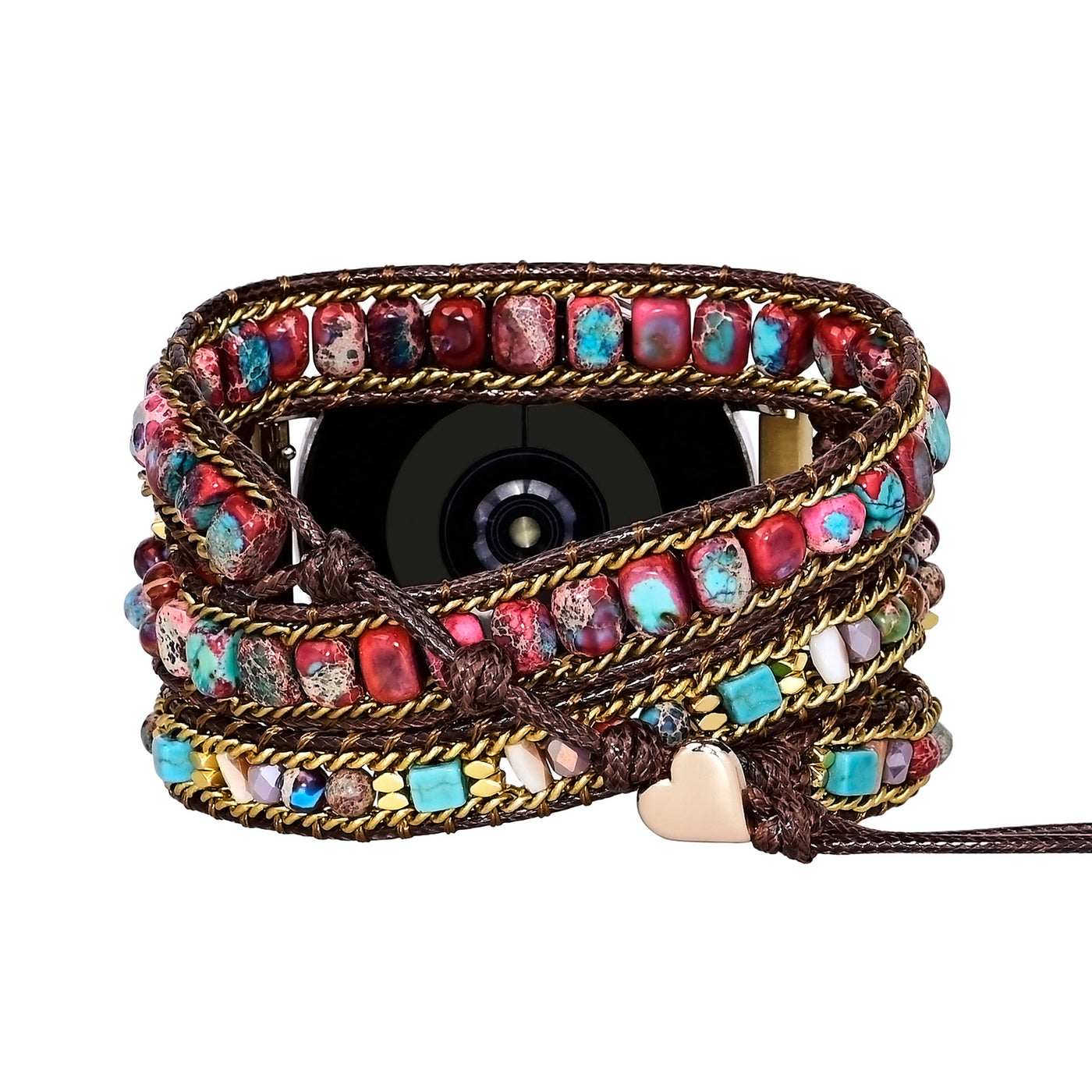 Olivenorma Red Blue Emperor Stone Braided Samsung Strap Bracelet