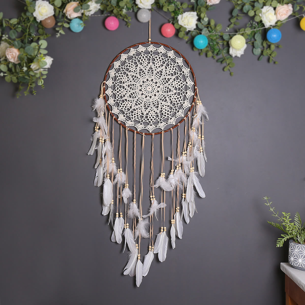 Olivenorma Handwoven Bohemian Home Decor Large Dream Catcher