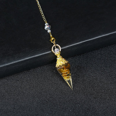 Olivenorma Natural Crystal Resin Hexagonal Pyramid Pendulum