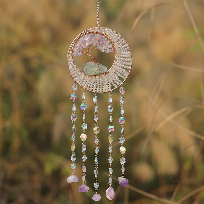 Olivenorma Lepidolite Tree Of Life Suncatcher Wind Chime