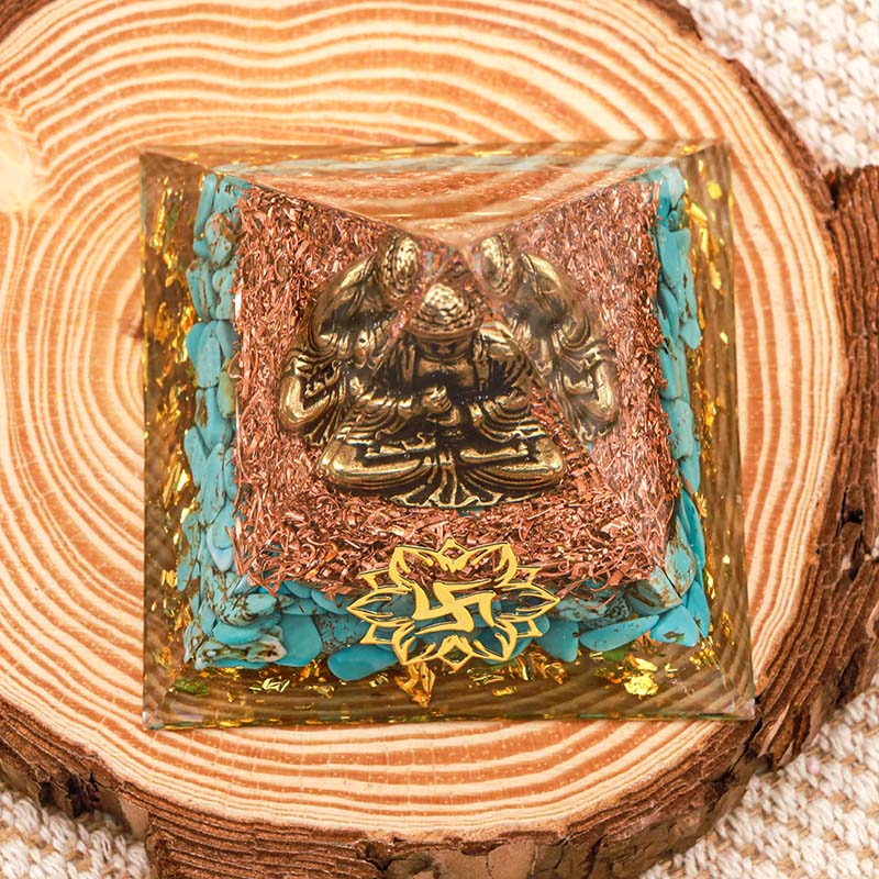 Olivenorma Turquoise Buddha Protection Orgone Pyramid