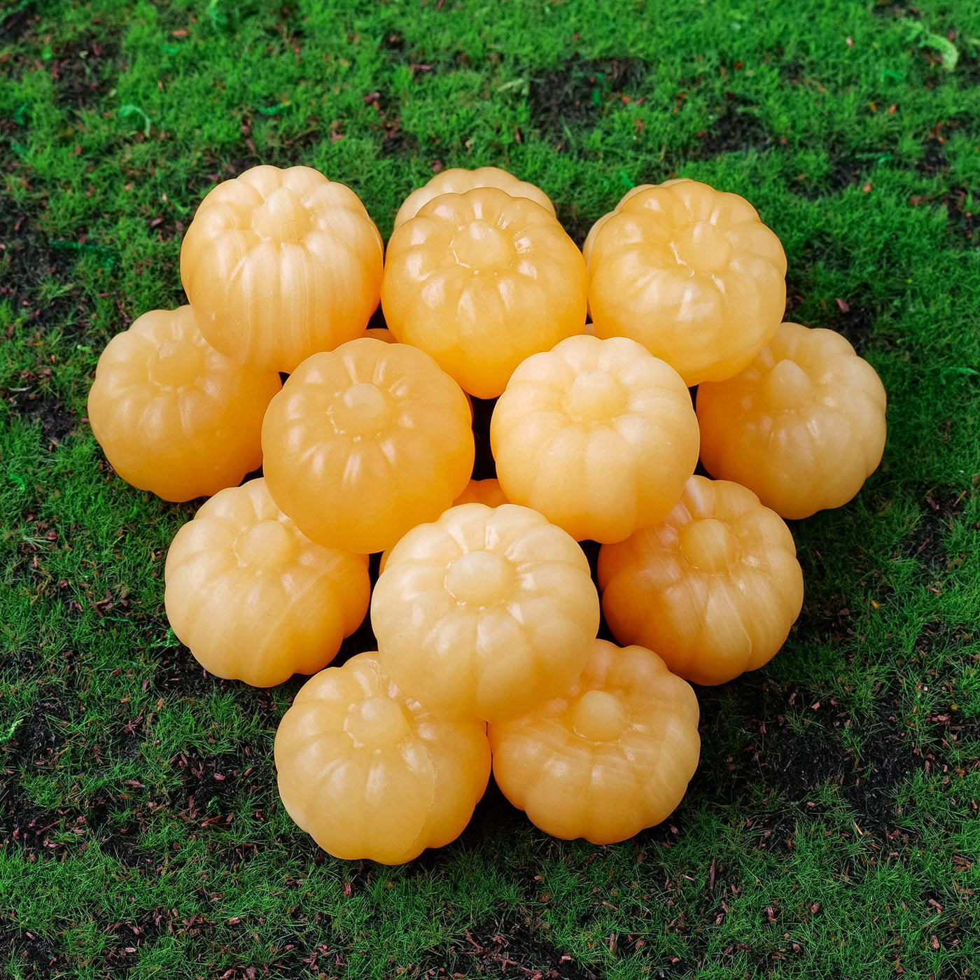 Olivenorma 1PC Yellow Calcite Mini Pumpkin Gemstone Decoration