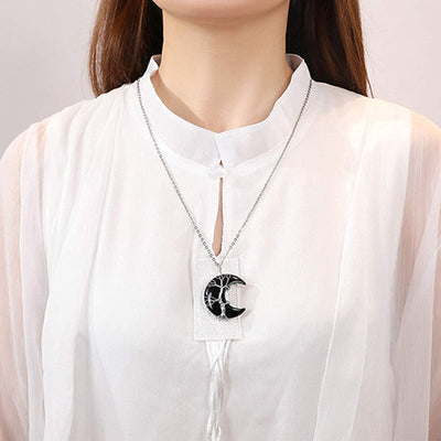 (Clearance 30% OFF / CODE: OFF30) - Olivenorma Natural Chakra Moon Necklace