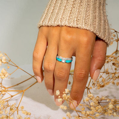 Olivenorma Blue Lagoon Turquoise 2 Piece Ring