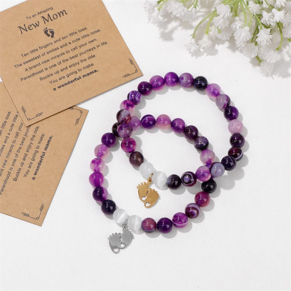 Olivenorma "New Mother" Gift Natural Stone Beaded Bracelet