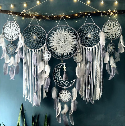 Olivenorma Set Of 5 Feather Moon And Stars Dream Catcher