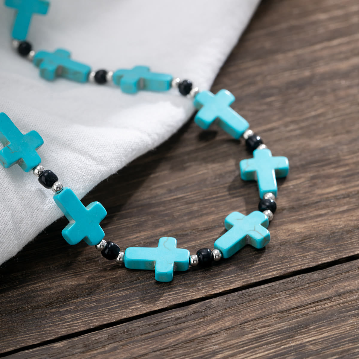 Olivenorma Turquoise Cross Strand Necklace