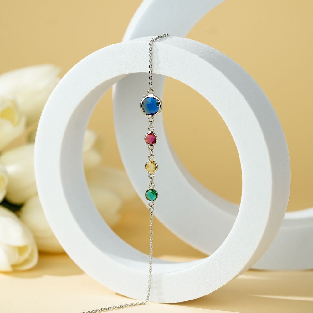 Olivenorma Optional Birthstone Zircon Beaded Pendant Necklace