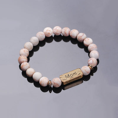 Olivenorma Natural Gemstone Mom Patience Engraving Bracelet