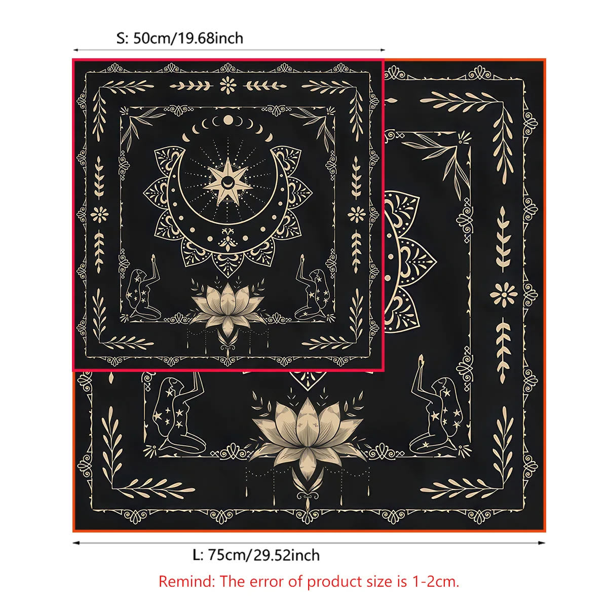 Olivenorma Gold Moon Phase Altar Cloth Tarot Tablecloth