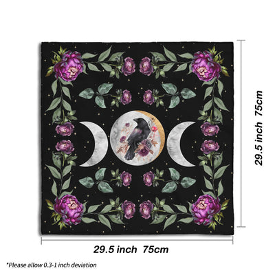 Olivenorma Raven & Flowers Alter Cloth Tarot Tablecloth