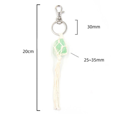 Olivenorma Raw Gemstone Tassel Car Hanging Ornament