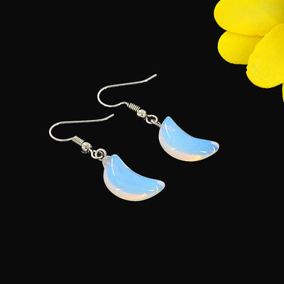 Natural Opal Moon Reki Earrings