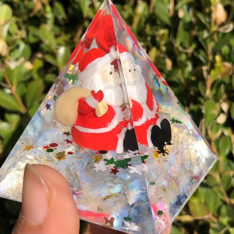 Olivenorma Christmas Santa With Moonstone Orgone Pyramid