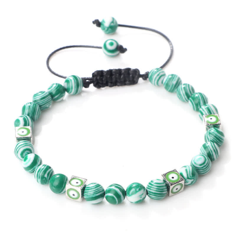 Olivenorma Natural Crystal Beaded Evil Eye Braided Bracelet